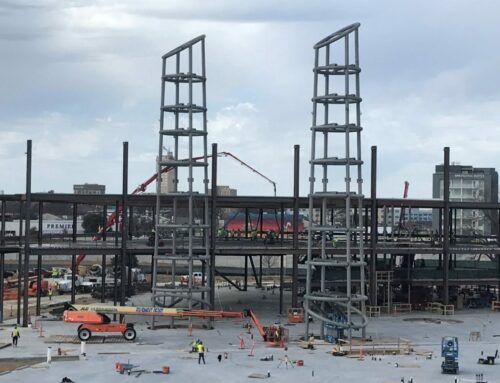 Bent pipe for Baylor University light towers